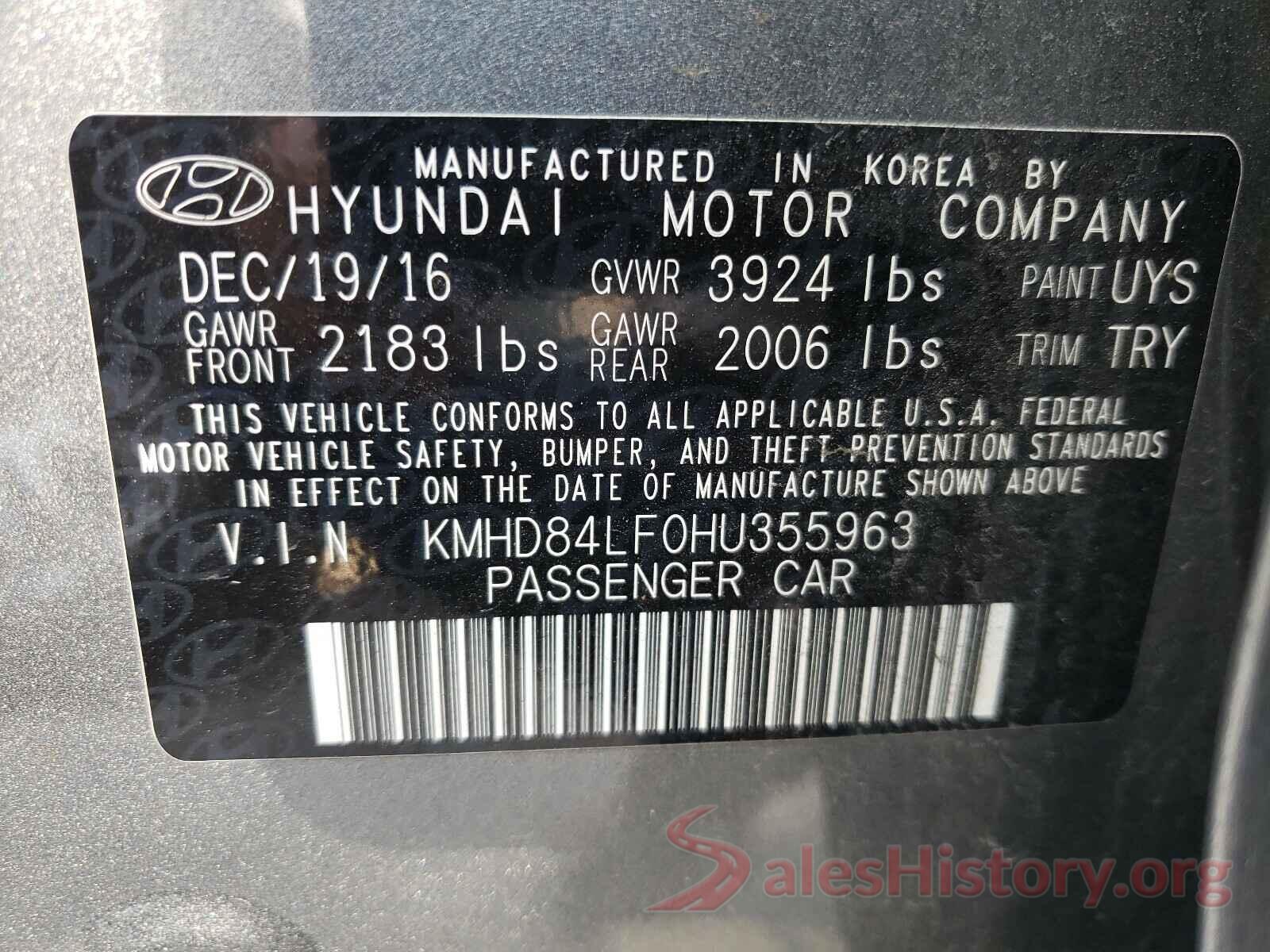 KMHD84LF0HU355963 2017 HYUNDAI ELANTRA