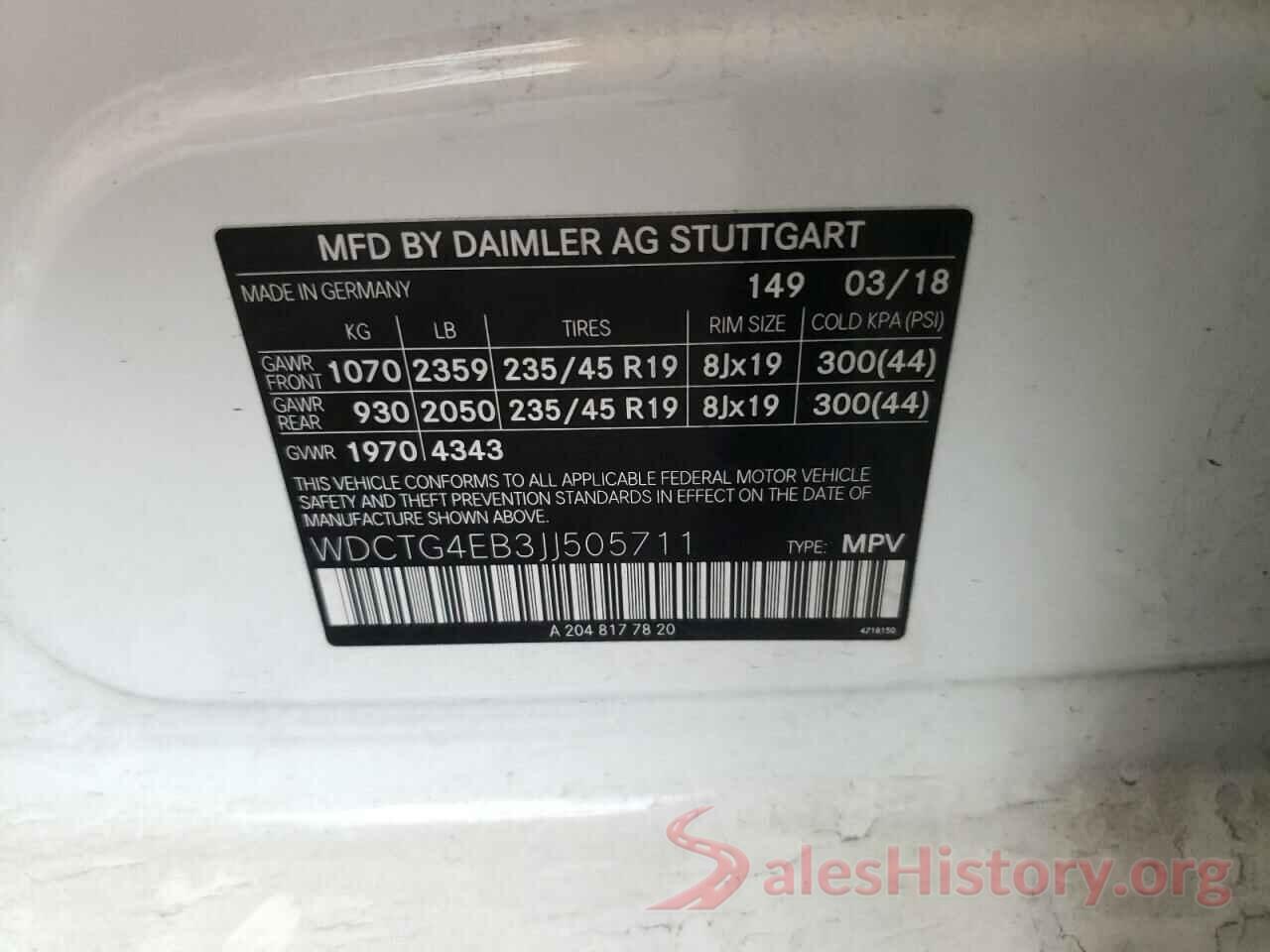 WDCTG4EB3JJ505711 2018 MERCEDES-BENZ G CLASS