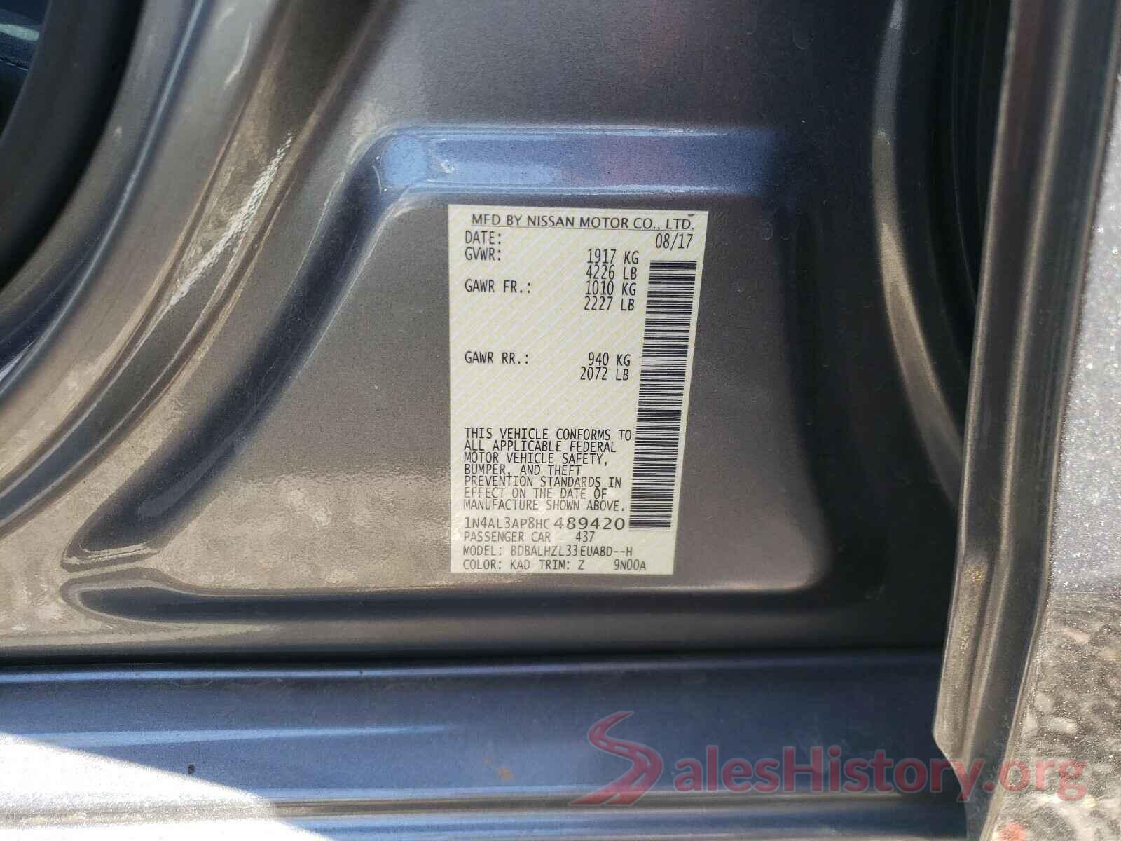 1N4AL3AP8HC489420 2017 NISSAN ALTIMA