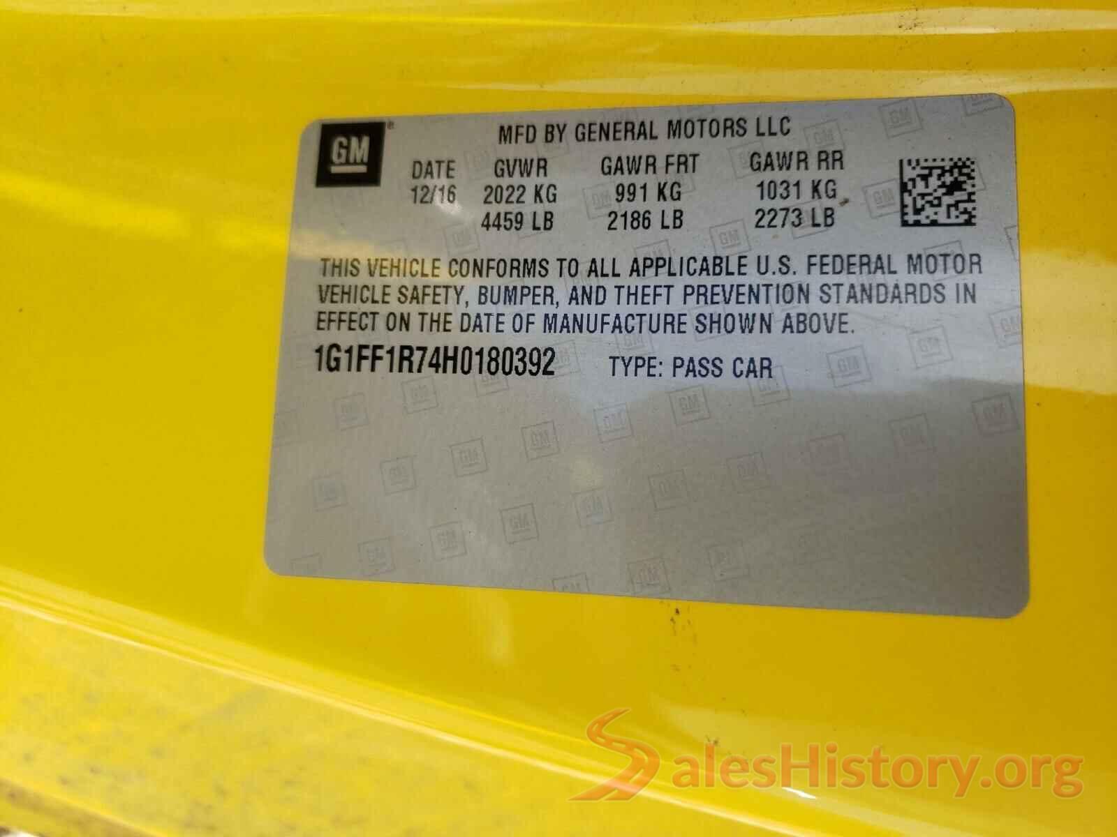 1G1FF1R74H0180392 2017 CHEVROLET CAMARO