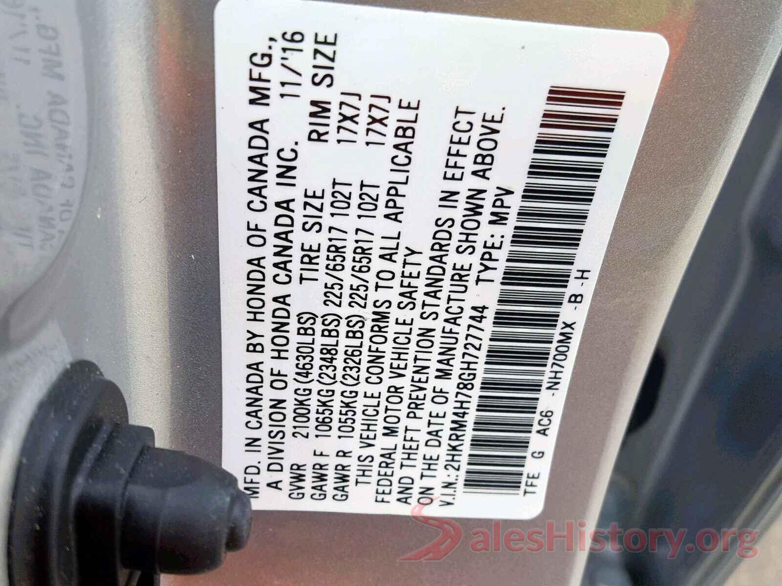 2HKRM4H78GH727744 2016 HONDA CR-V EXL