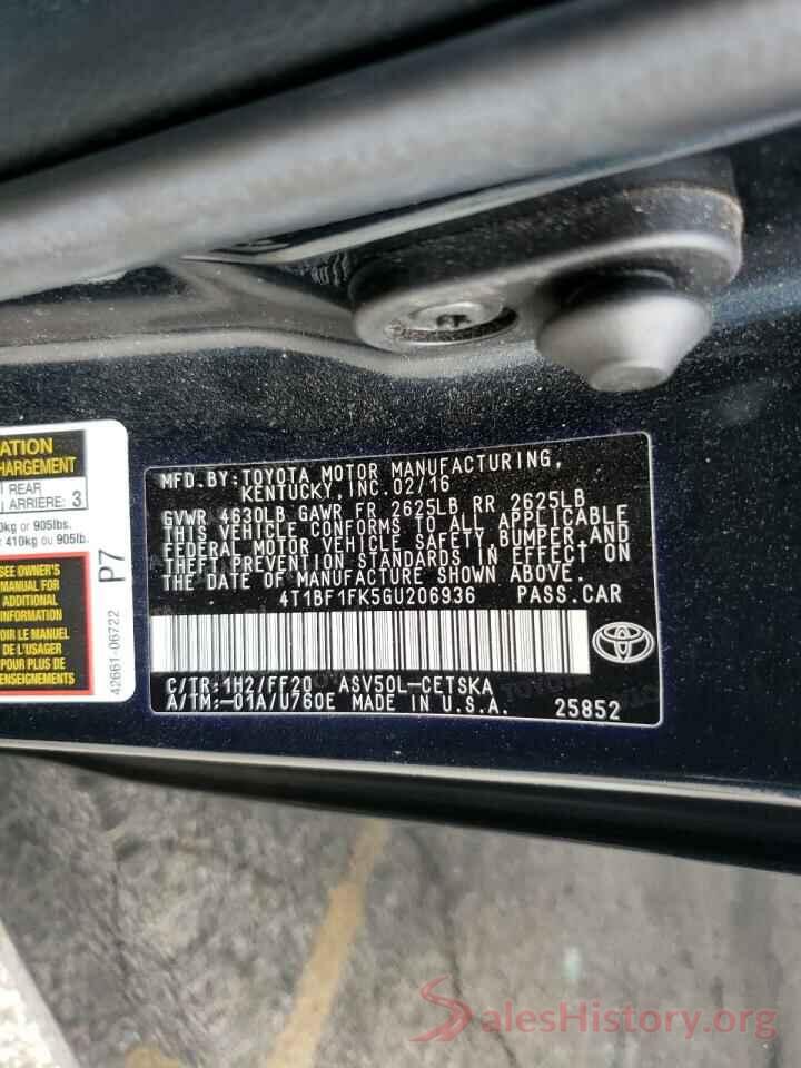 4T1BF1FK5GU206936 2016 TOYOTA CAMRY