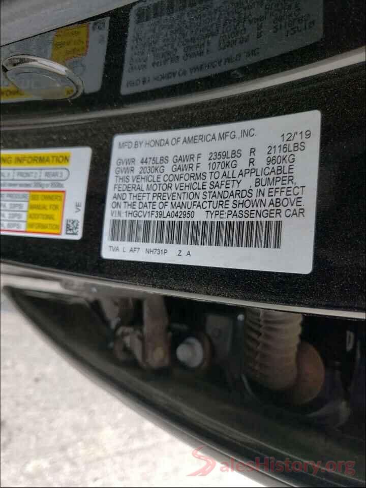 1HGCV1F39LA042950 2020 HONDA ACCORD