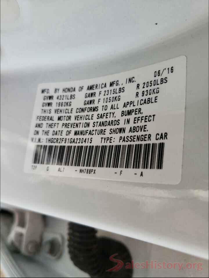 1HGCR2F91GA230415 2016 HONDA ACCORD