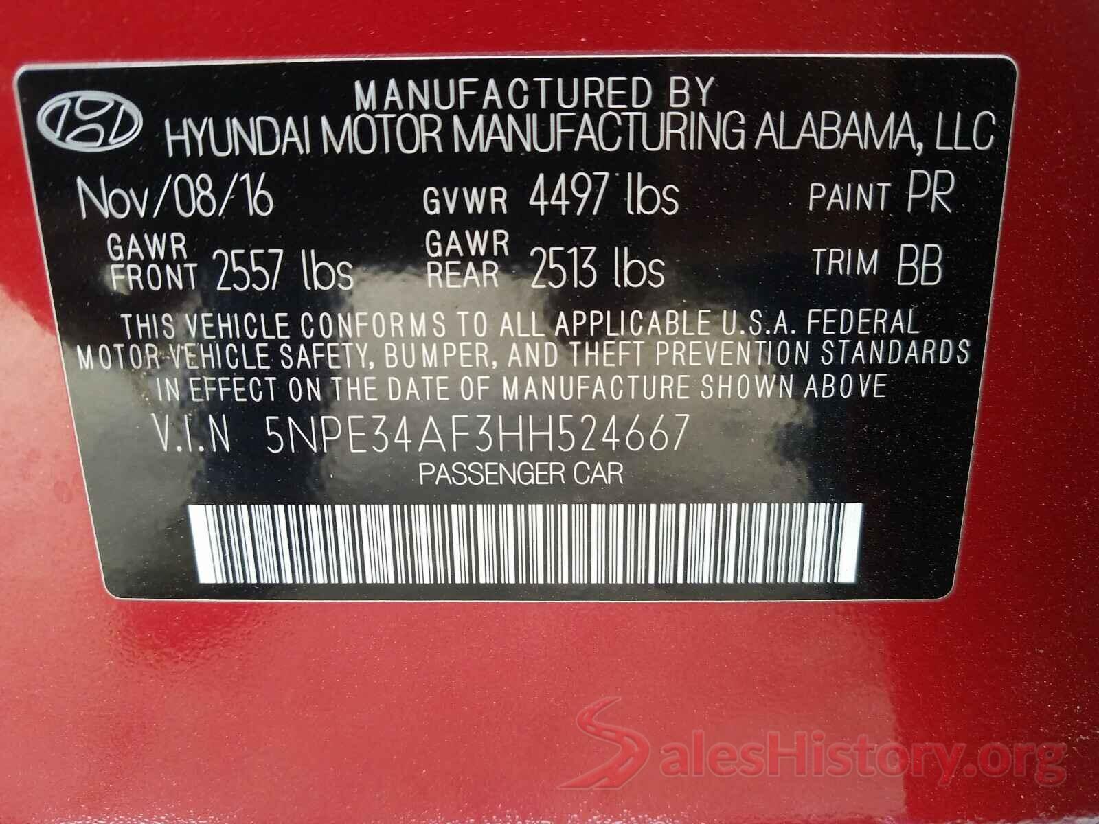 5NPE34AF3HH524667 2017 HYUNDAI SONATA