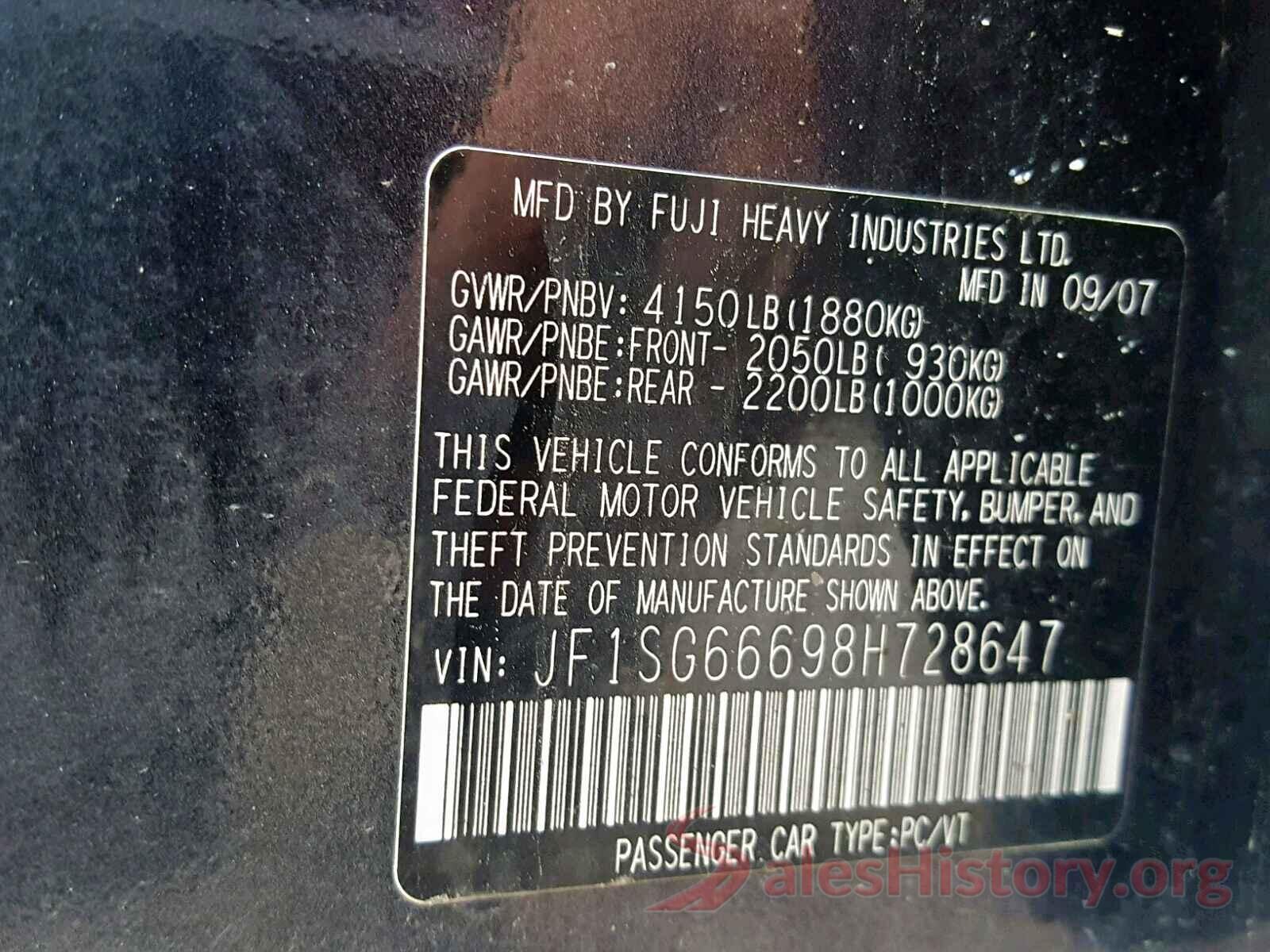 JF1SG66698H728647 2008 SUBARU FORESTER