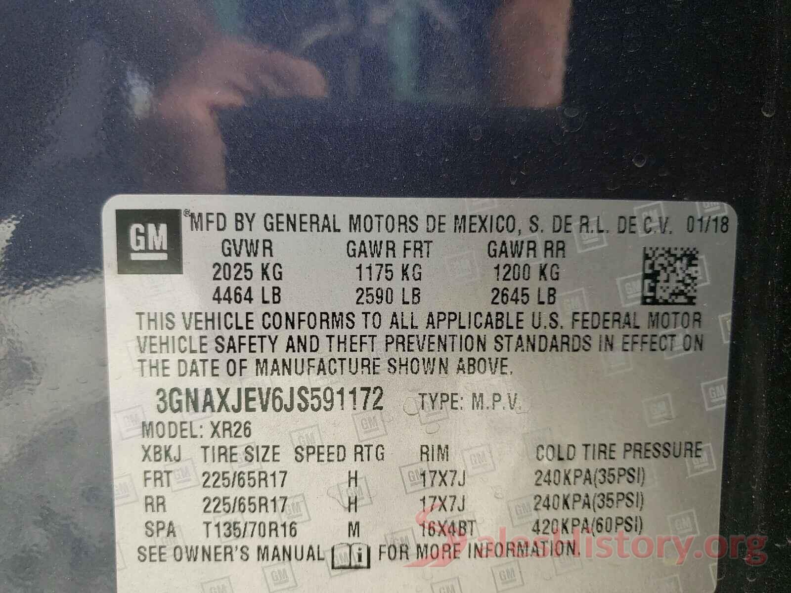 3GNAXJEV6JS591172 2018 CHEVROLET EQUINOX