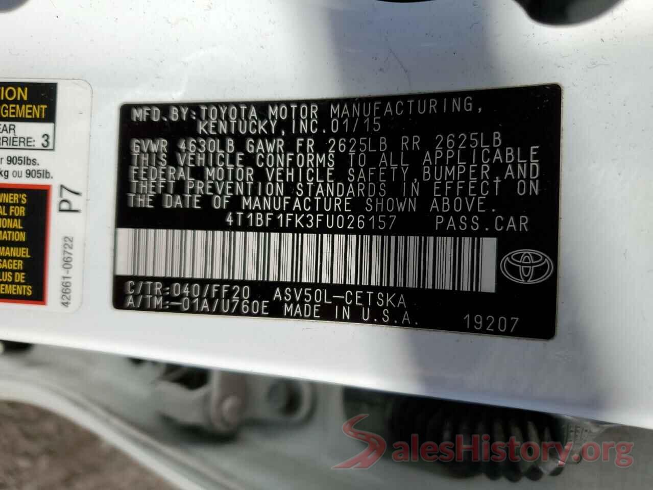 4T1BF1FK3FU026157 2015 TOYOTA CAMRY