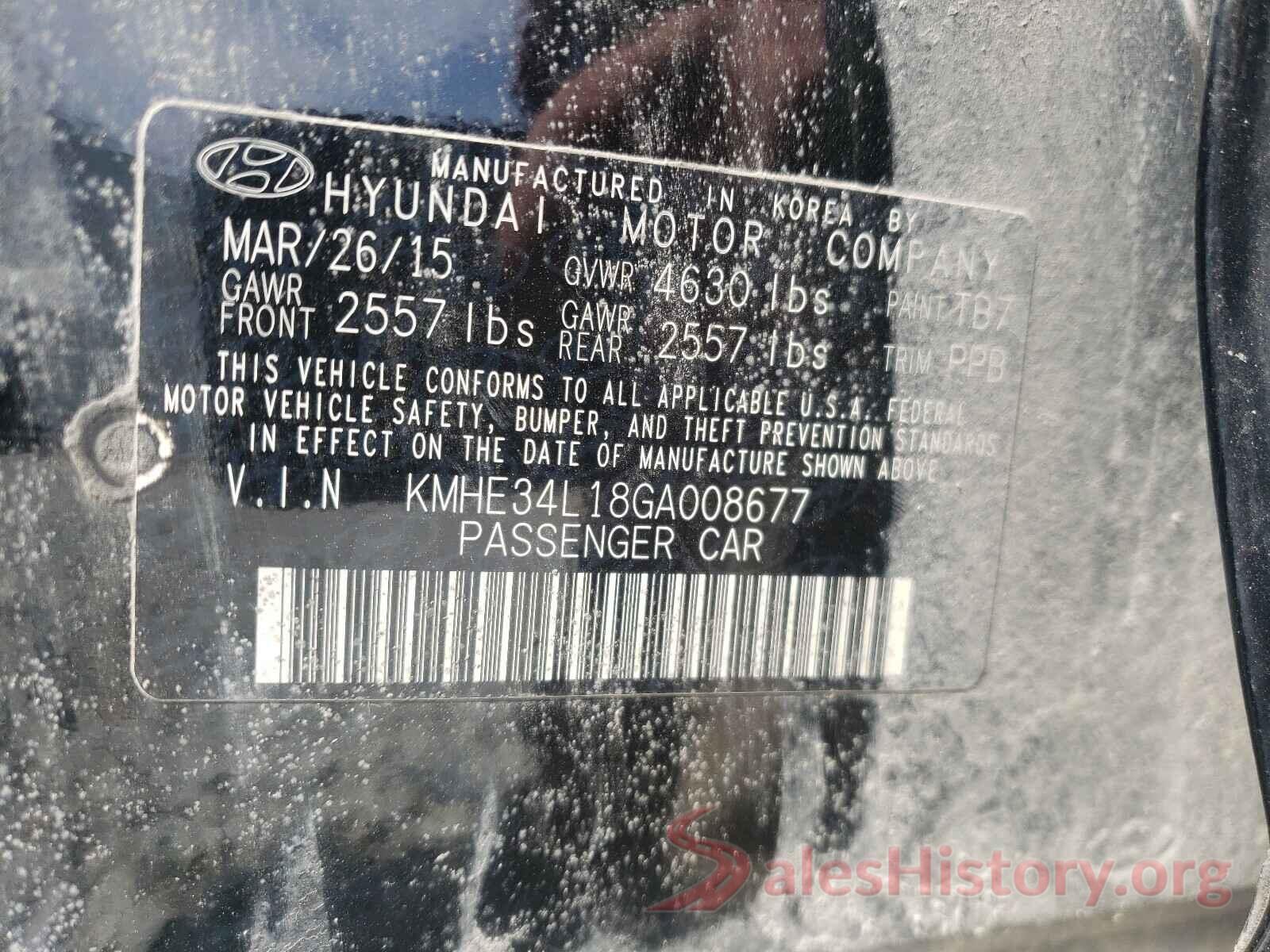 KMHE34L18GA008677 2016 HYUNDAI SONATA