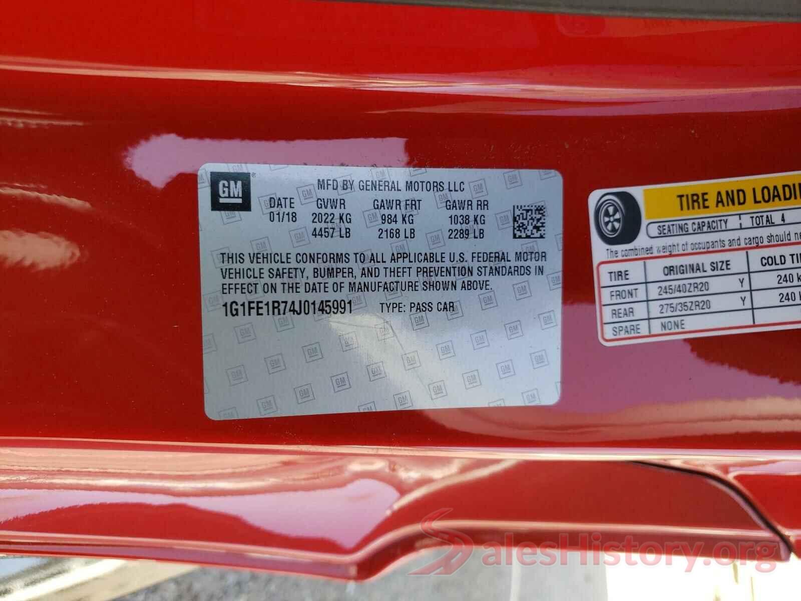 1G1FE1R74J0145991 2018 CHEVROLET CAMARO