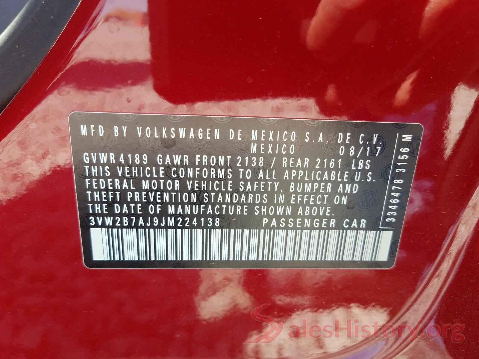 3VW2B7AJ9JM224138 2018 VOLKSWAGEN JETTA