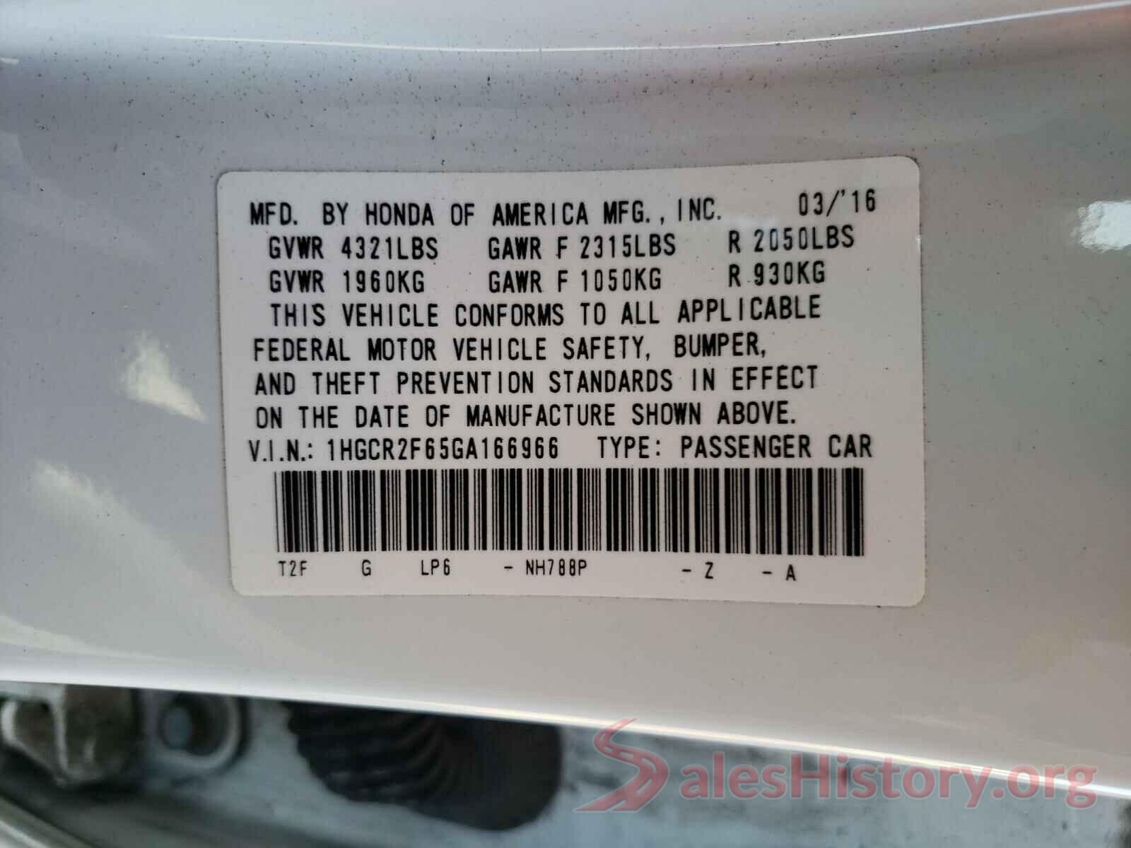 1HGCR2F65GA166966 2016 HONDA ACCORD