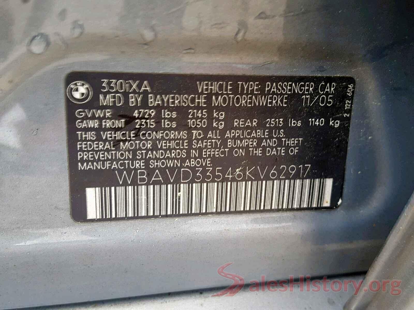 WBAVD33546KV62917 2006 BMW 3 SERIES