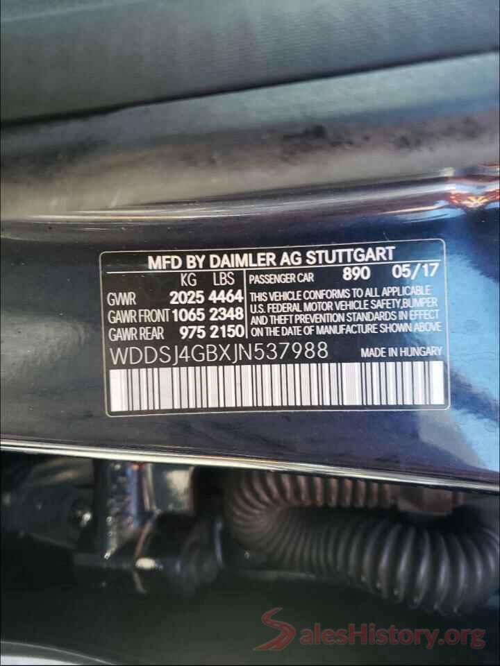 WDDSJ4GBXJN537988 2018 MERCEDES-BENZ C CLASS