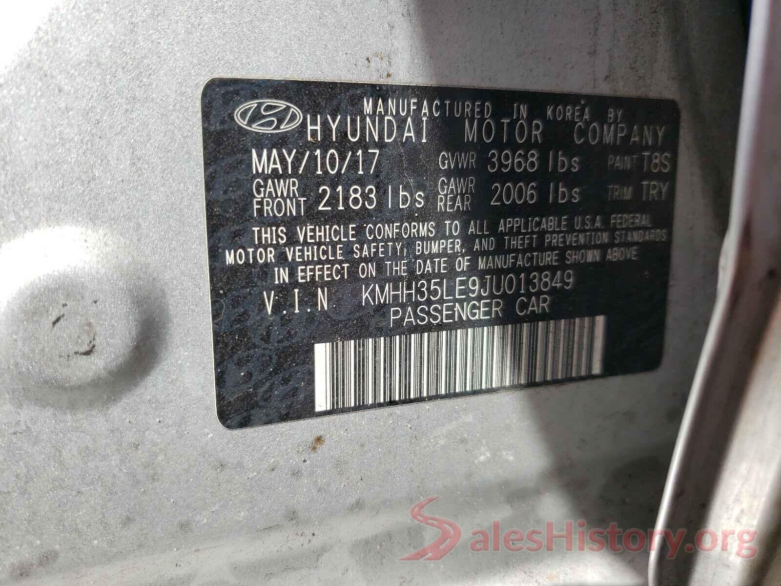 KMHH35LE9JU013849 2018 HYUNDAI ELANTRA