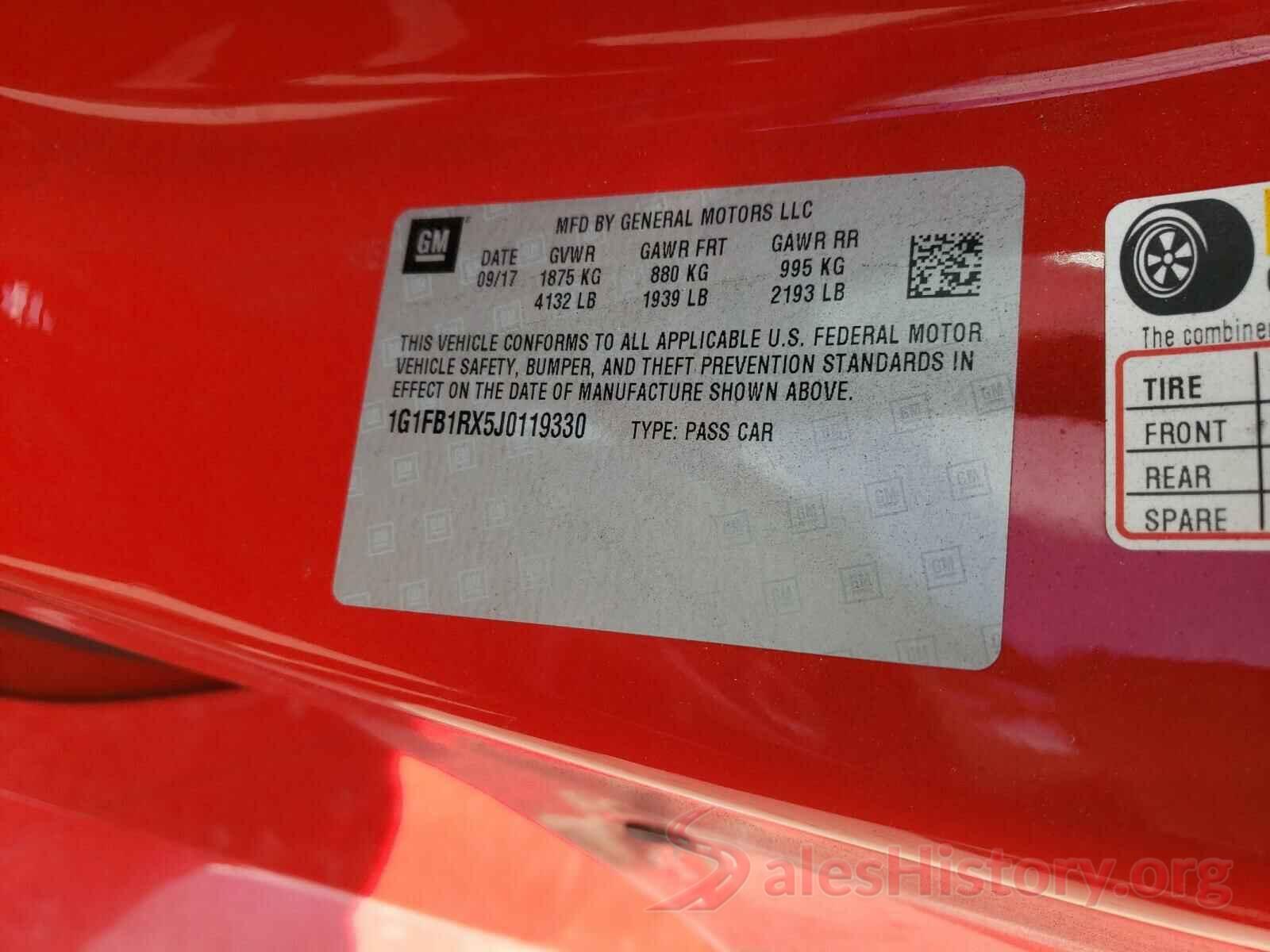 1G1FB1RX5J0119330 2018 CHEVROLET CAMARO