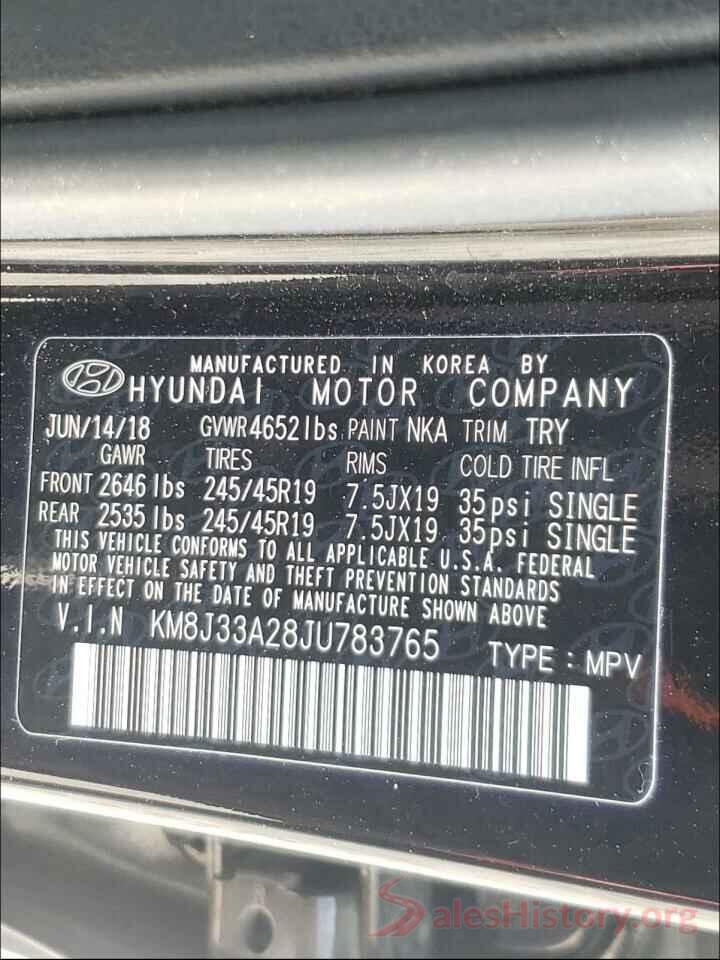 KM8J33A28JU783765 2018 HYUNDAI TUCSON