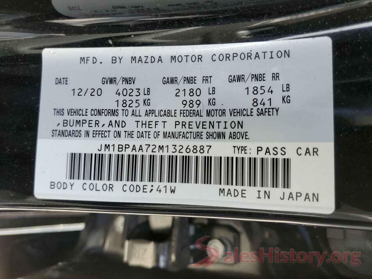 JM1BPAA72M1326887 2021 MAZDA 3