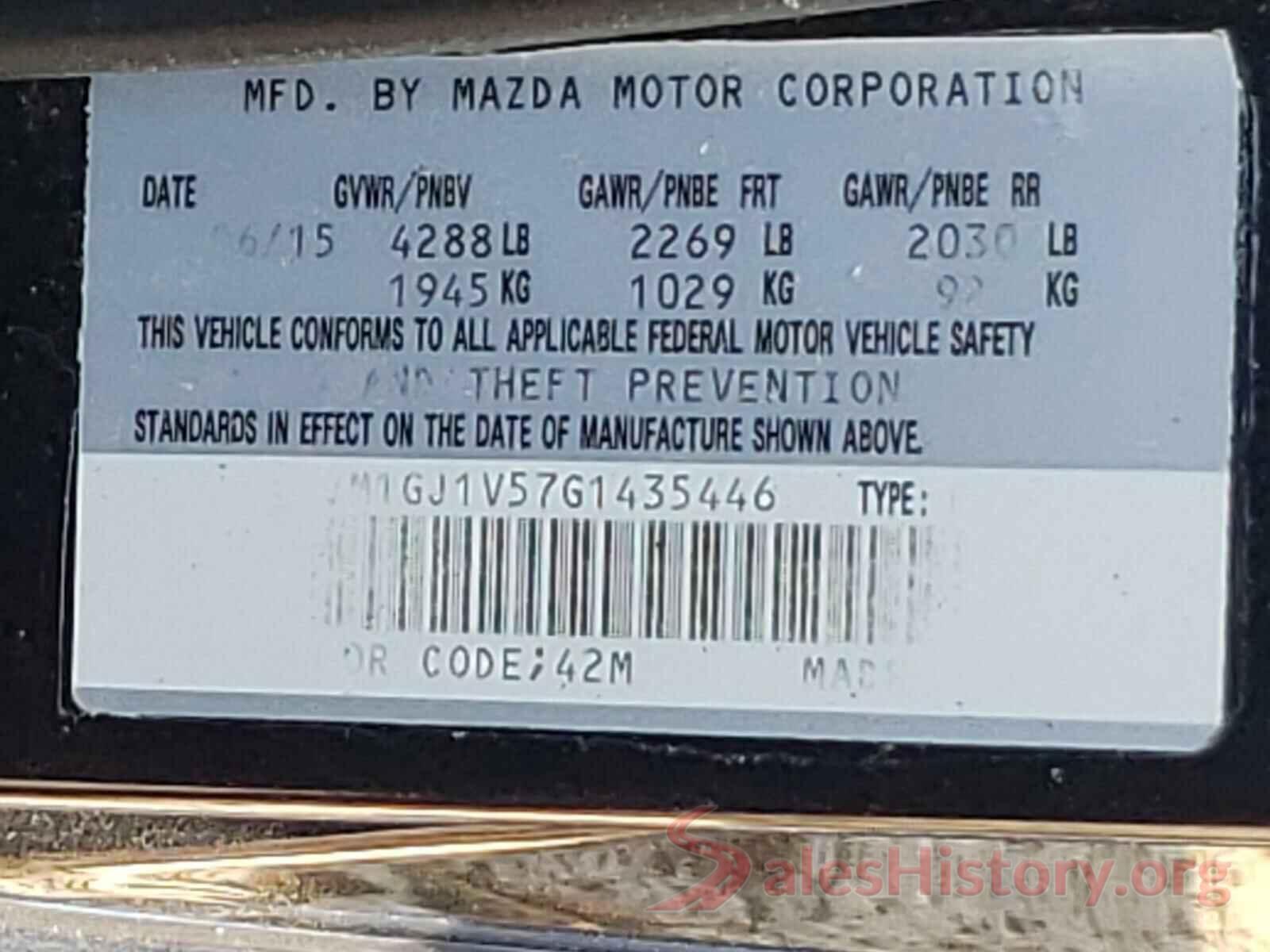 JM1GJ1V57G1435446 2016 MAZDA 6