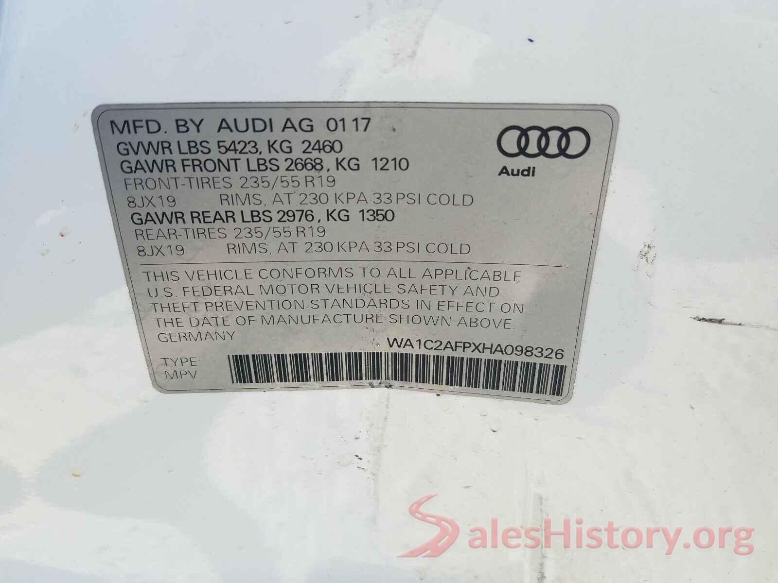 WA1C2AFPXHA098326 2017 AUDI Q5