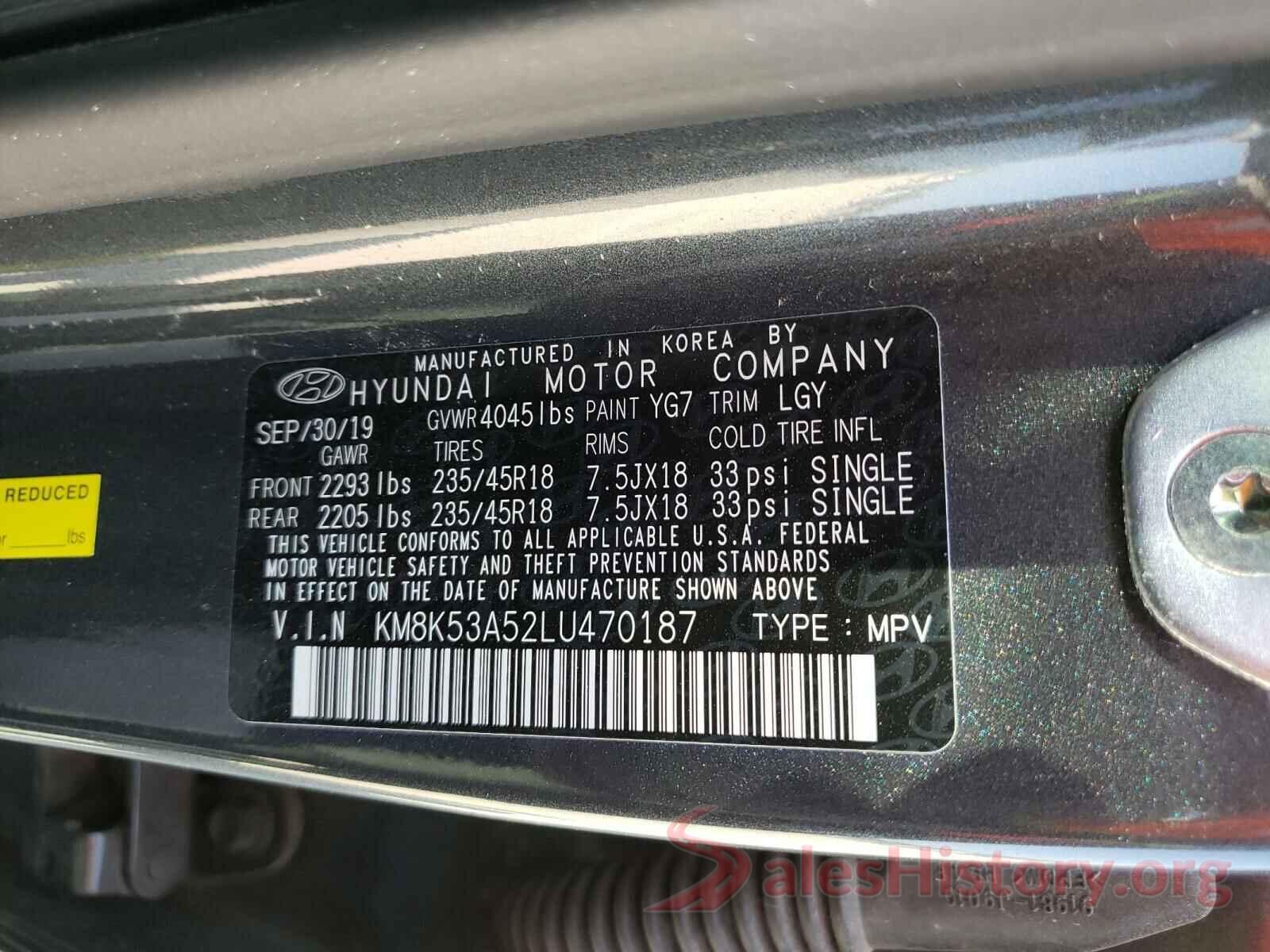 KM8K53A52LU470187 2020 HYUNDAI KONA