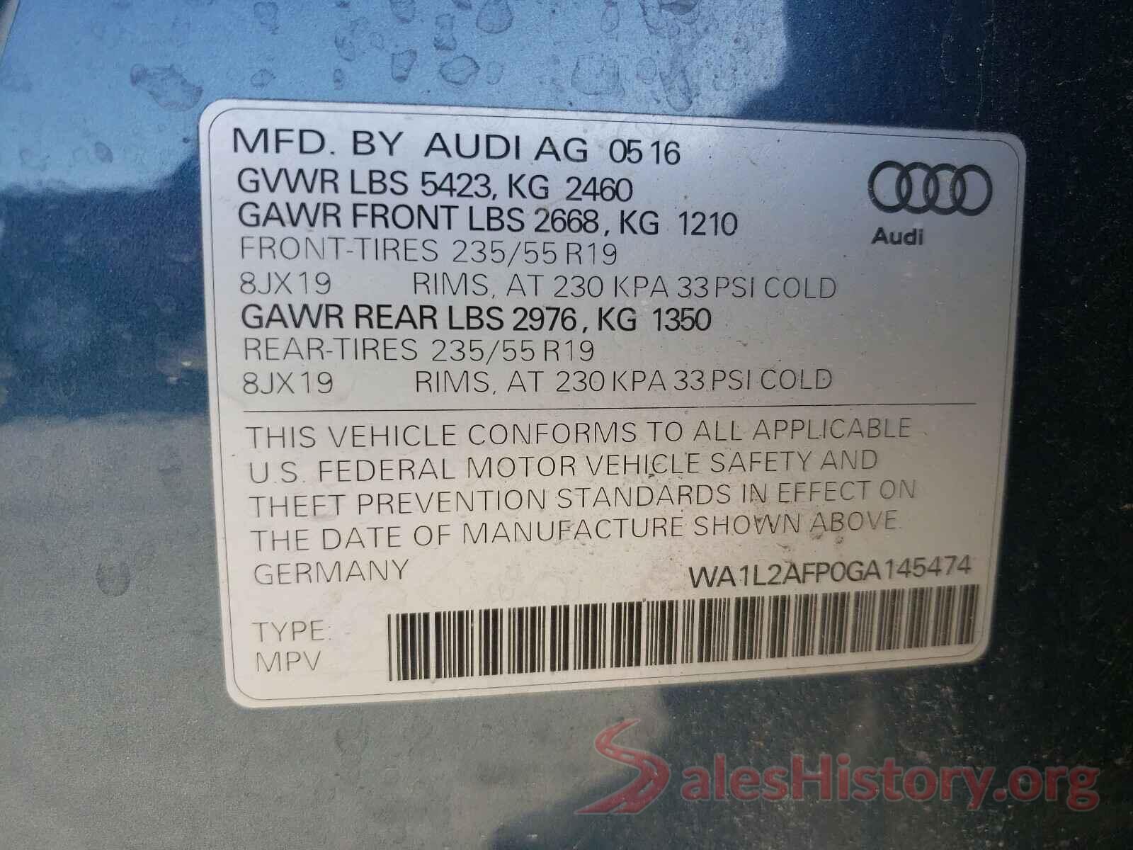 WA1L2AFP0GA145474 2016 AUDI Q5