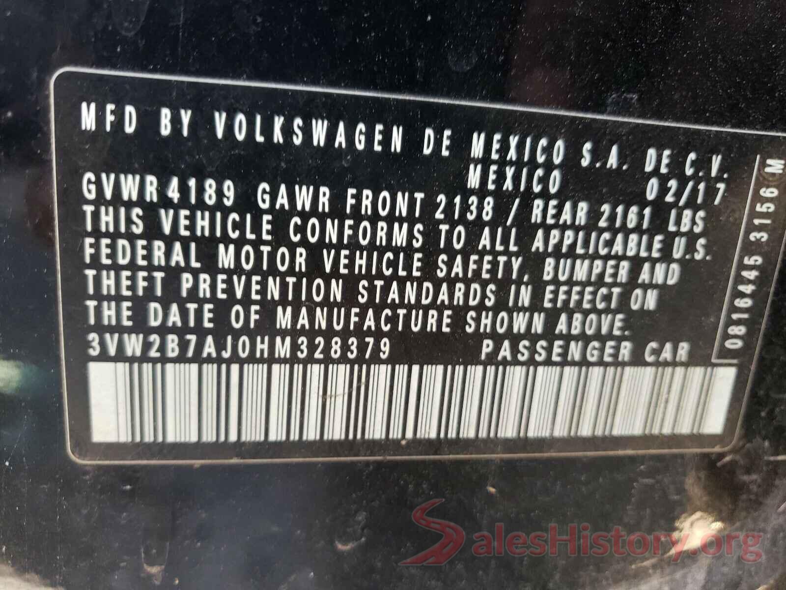 3VW2B7AJ0HM328379 2017 VOLKSWAGEN JETTA