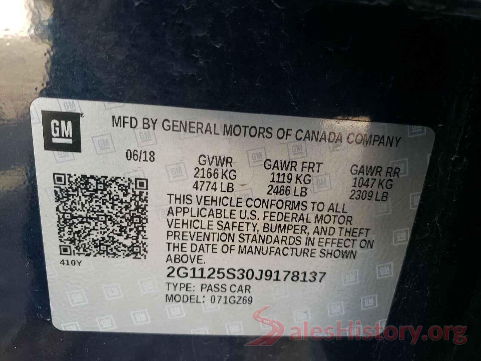 2G1125S30J9178137 2018 CHEVROLET IMPALA