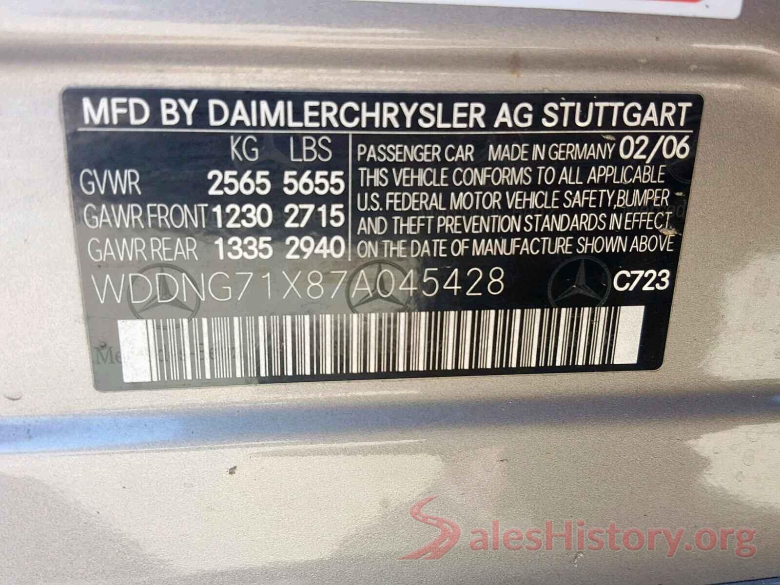 WDDNG71X87A045428 2007 MERCEDES-BENZ S CLASS