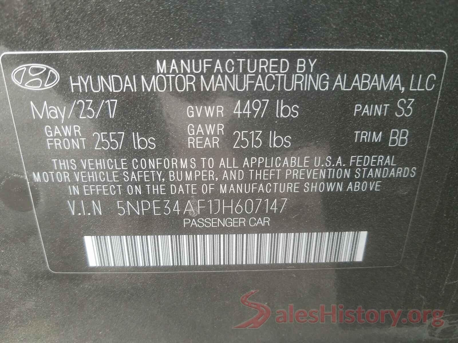 5NPE34AF1JH607147 2018 HYUNDAI SONATA