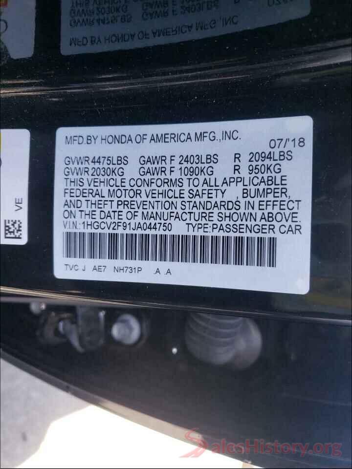 1HGCV2F91JA044750 2018 HONDA ACCORD