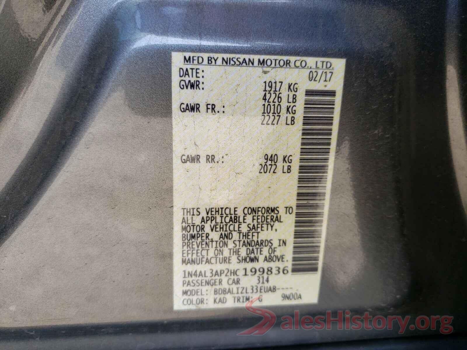 1N4AL3AP2HC199836 2017 NISSAN ALTIMA