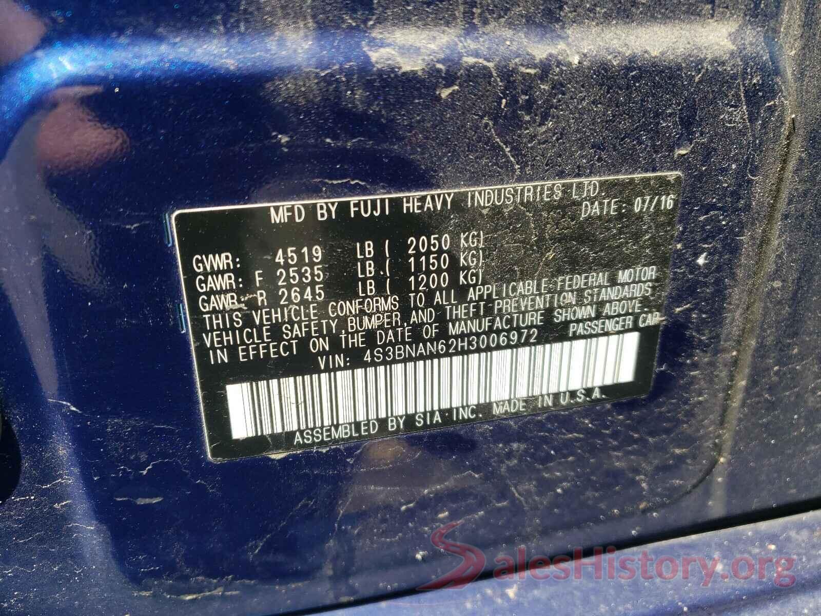 4S3BNAN62H3006972 2017 SUBARU LEGACY