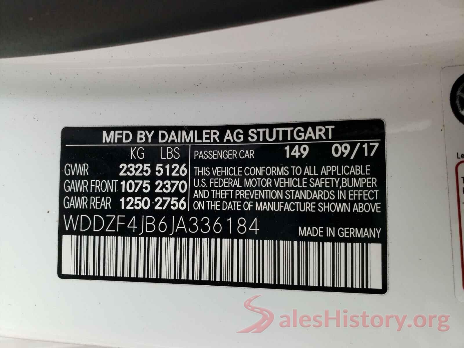 WDDZF4JB6JA336184 2018 MERCEDES-BENZ E CLASS