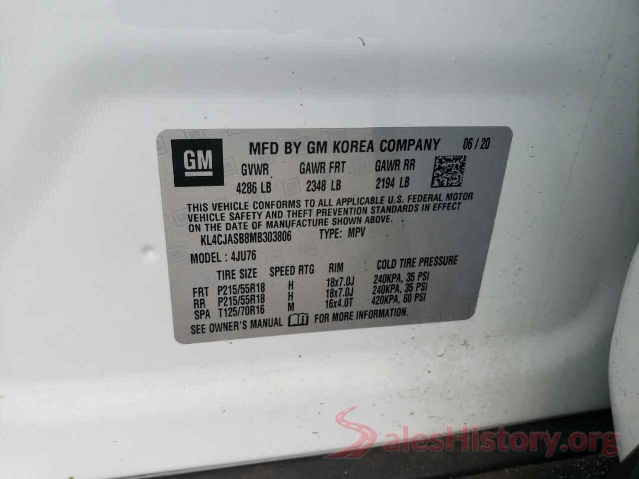 KL4CJASB8MB303806 2021 BUICK ENCORE