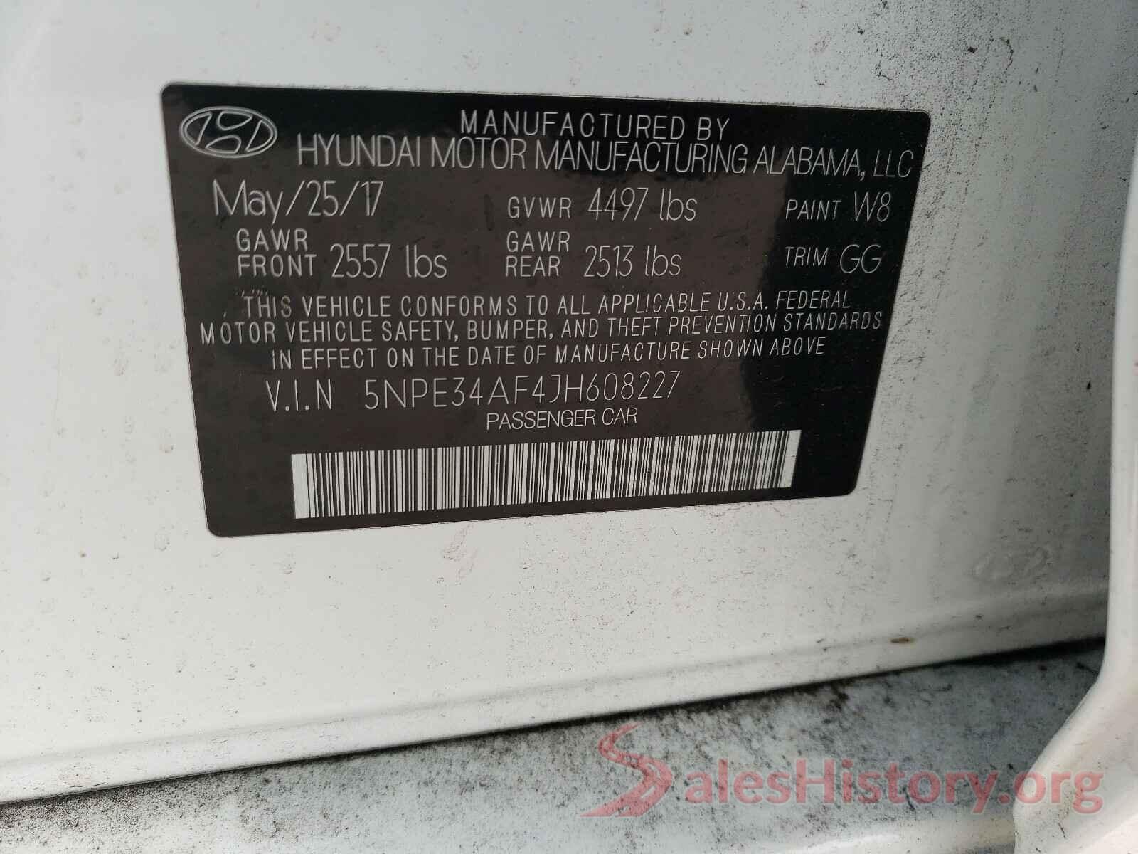 5NPE34AF4JH608227 2018 HYUNDAI SONATA