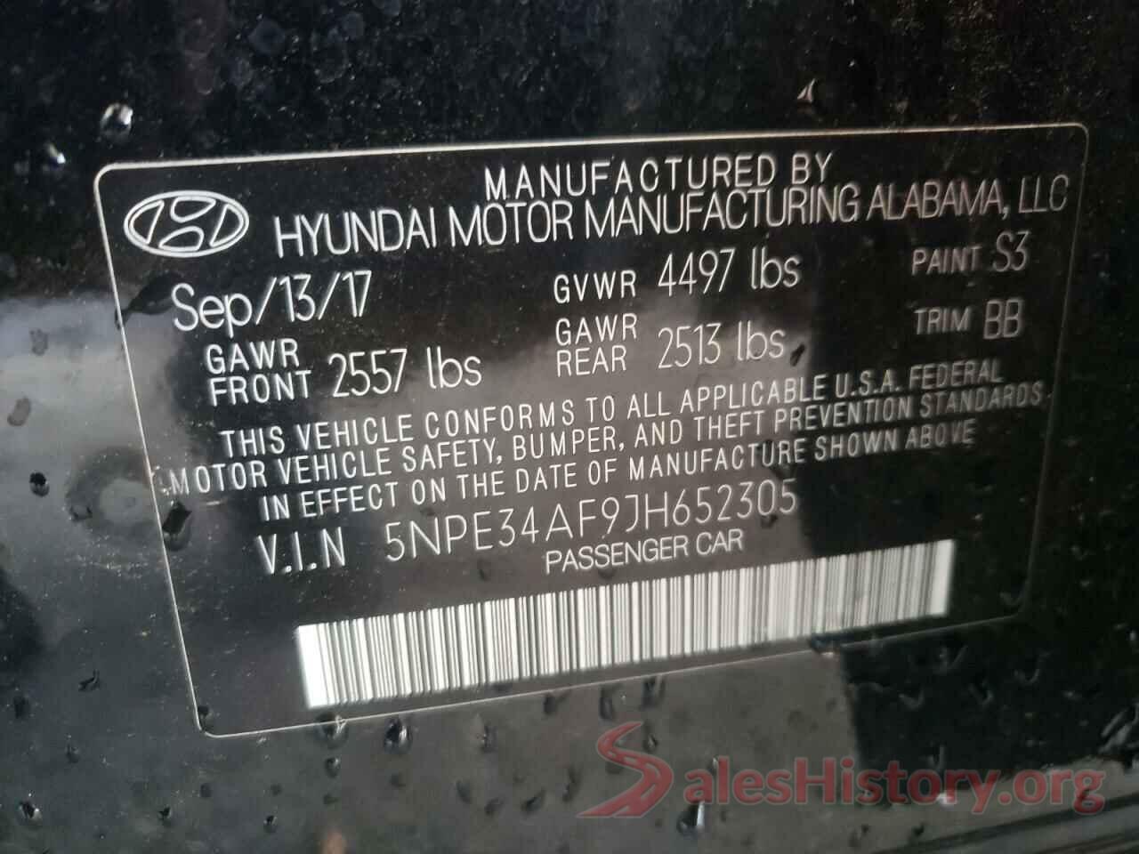 5NPE34AF9JH652305 2018 HYUNDAI SONATA