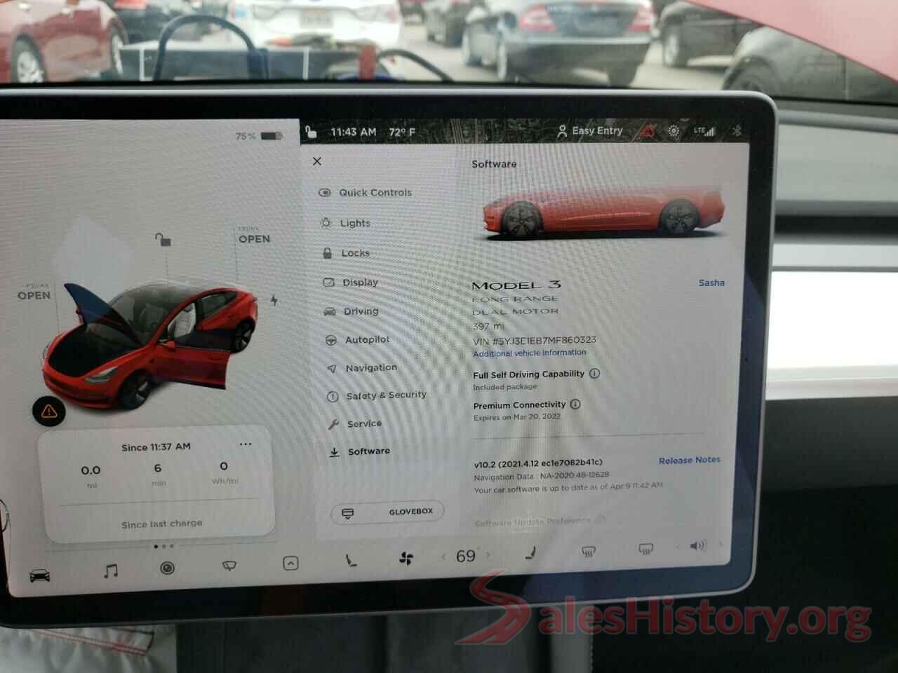 5YJ3E1EB7MF860323 2021 TESLA MODEL 3