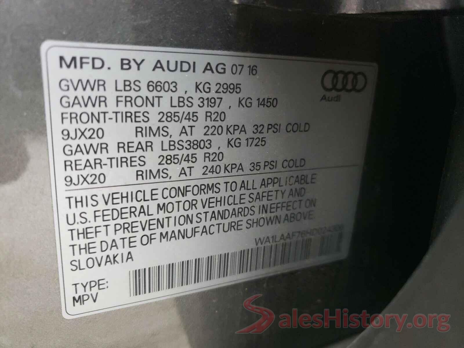 WA1LAAF76HD024306 2017 AUDI Q7