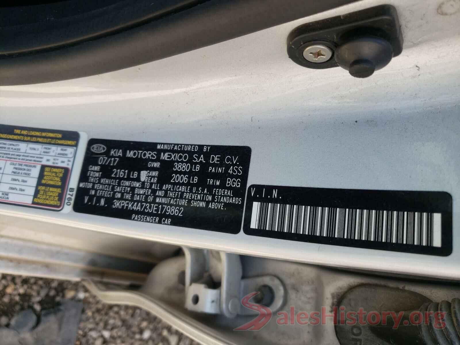 3KPFK4A73JE179862 2018 KIA FORTE