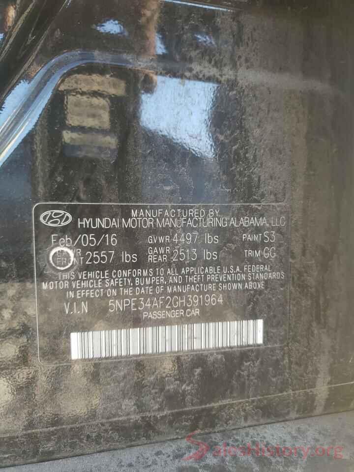 5NPE34AF2GH391964 2016 HYUNDAI SONATA