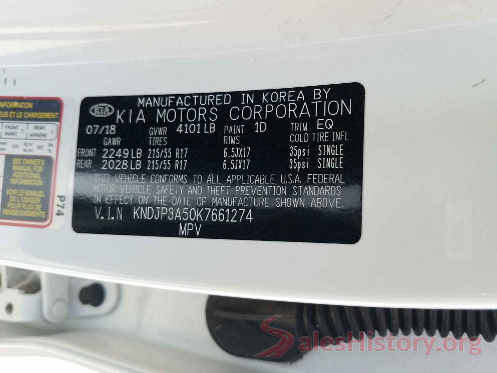 KNDJP3A50K7661274 2019 KIA SOUL