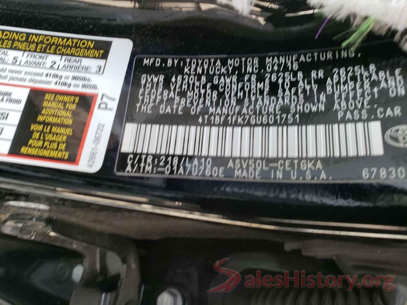 4T1BF1FK7GU601751 2016 TOYOTA CAMRY