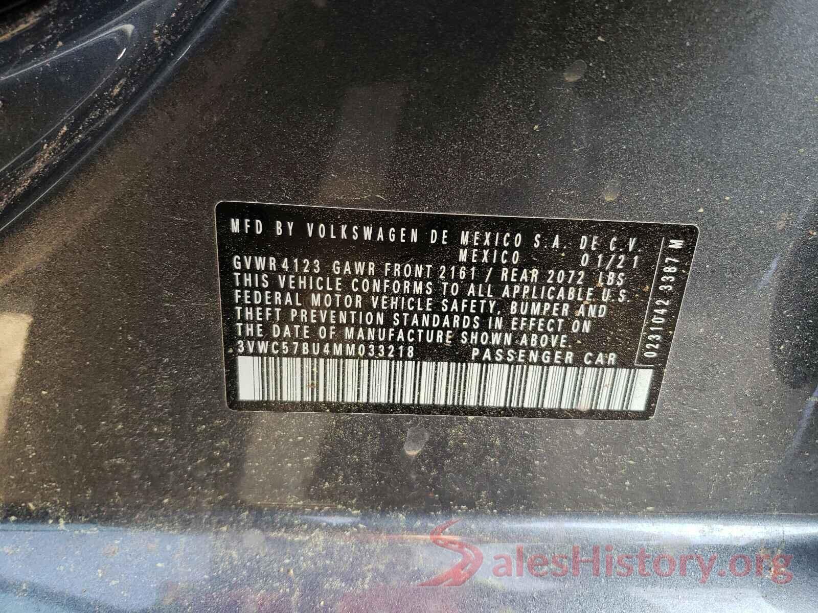 3VWC57BU4MM033218 2021 VOLKSWAGEN JETTA