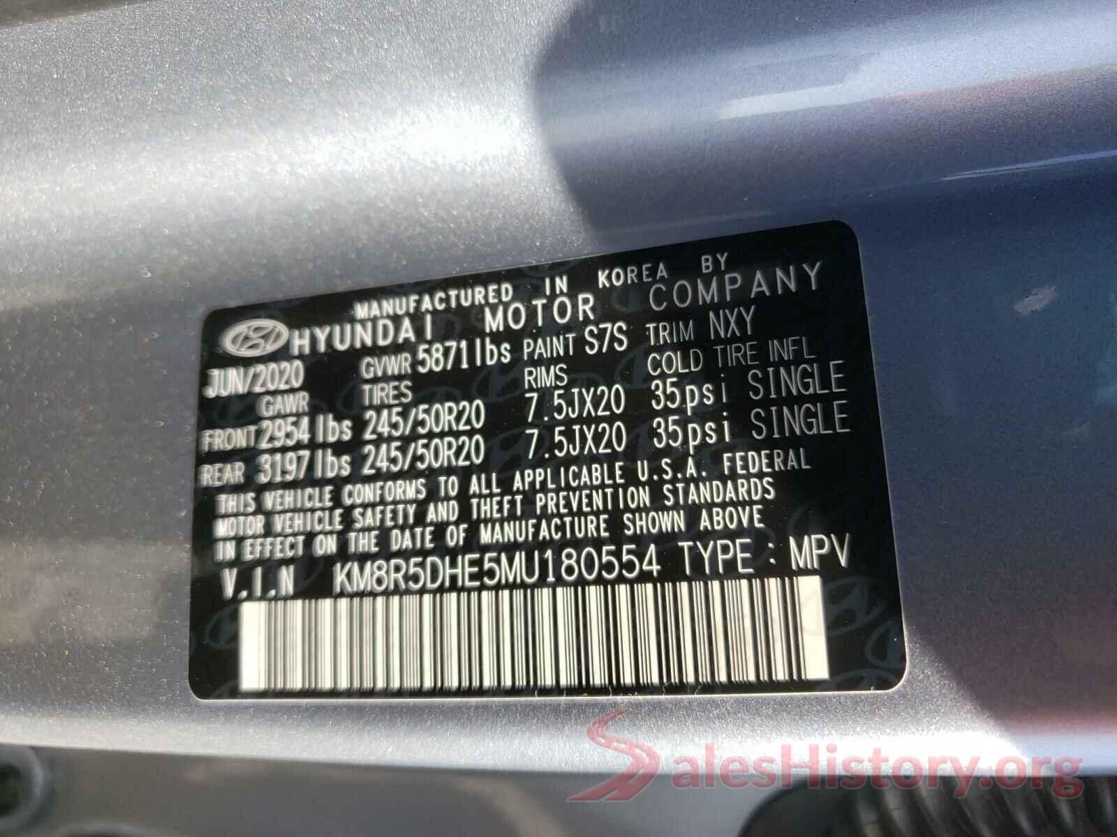 KM8R5DHE5MU180554 2021 HYUNDAI PALISADE