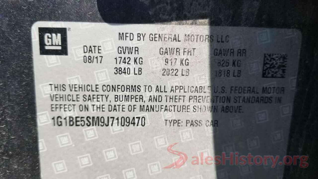 1G1BE5SM9J7109470 2018 CHEVROLET CRUZE