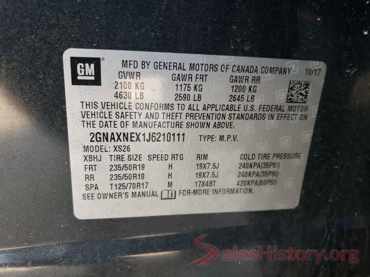 2GNAXNEX1J6210111 2018 CHEVROLET EQUINOX