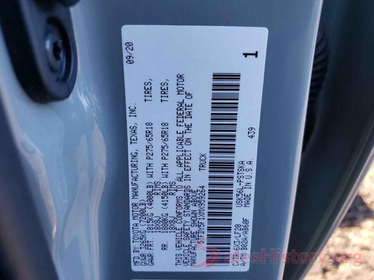 5TFDY5F1XMX959264 2021 TOYOTA TUNDRA