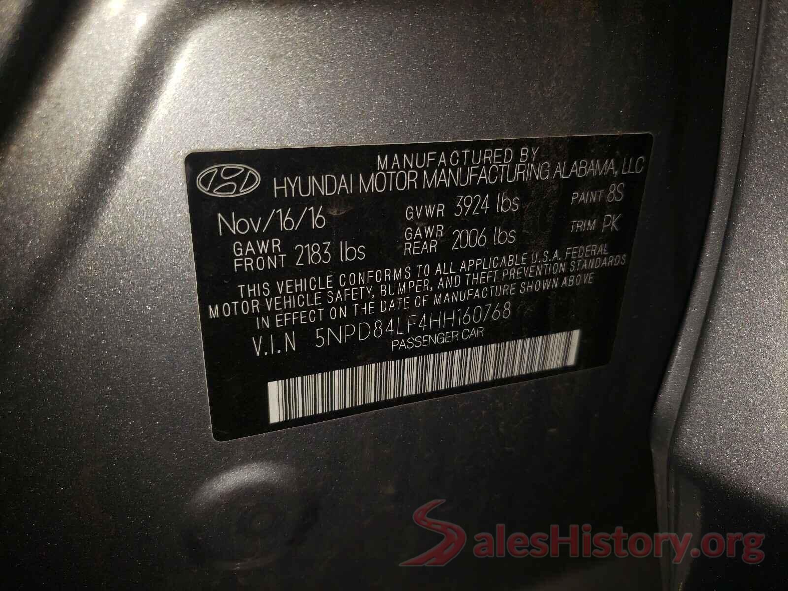 5NPD84LF4HH160768 2017 HYUNDAI ELANTRA