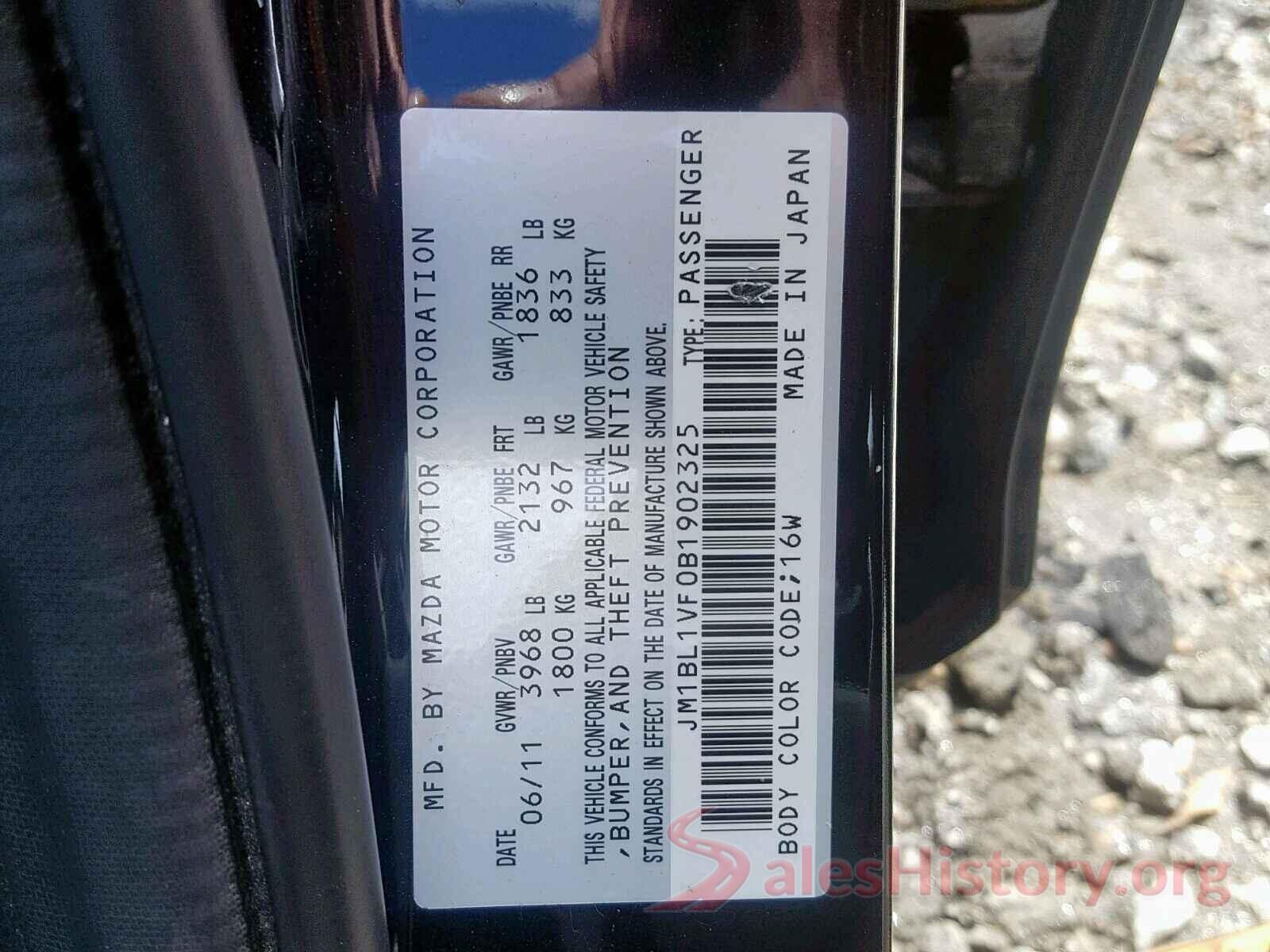 JM1BL1VF0B1902325 2011 MAZDA 3